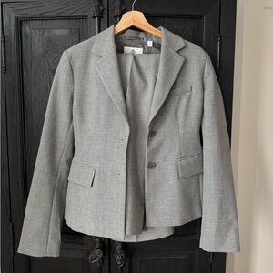Babaton Light Gray Wool Blend Blazer